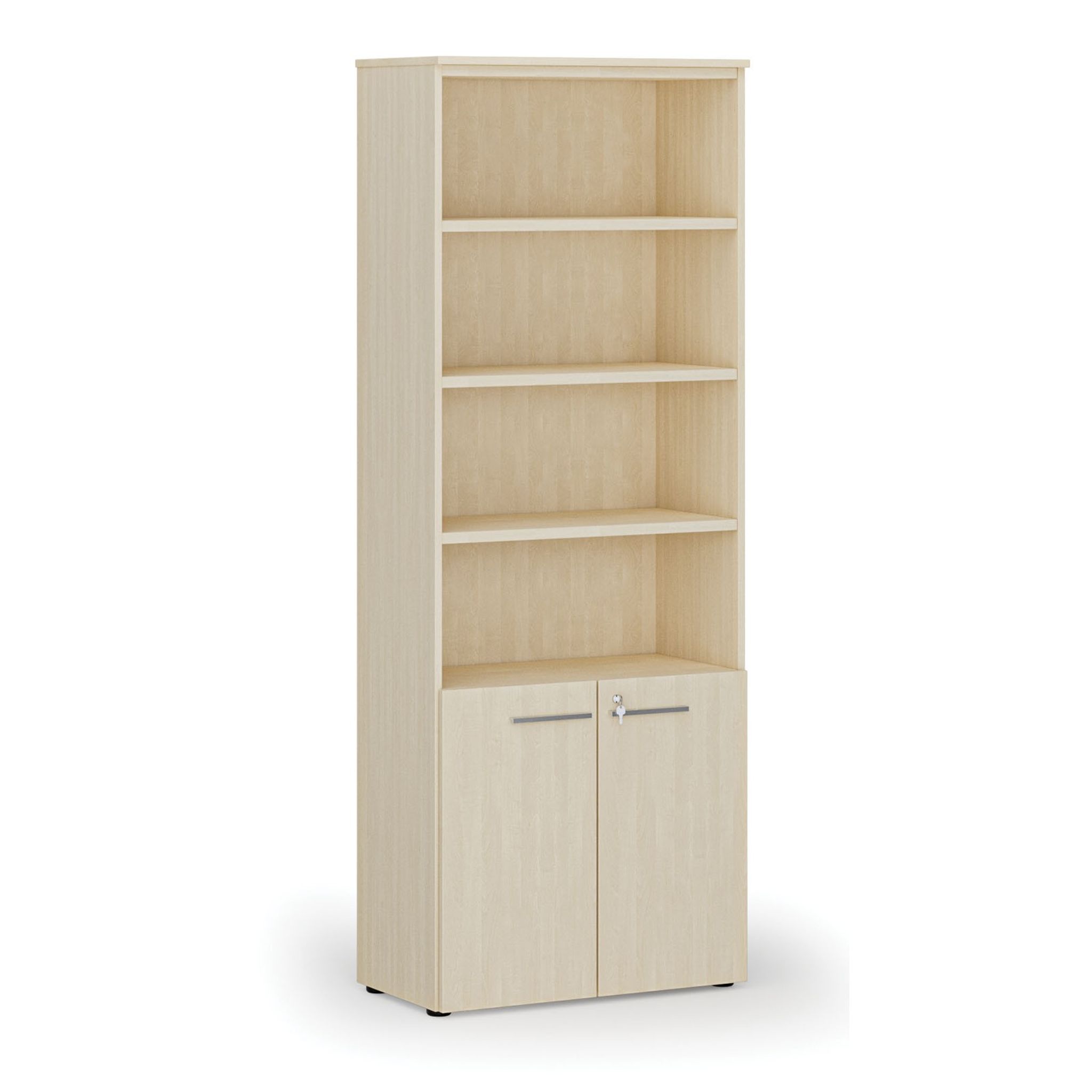 Büro-Kombischrank PRIMO WOOD, Tür auf 2 Etagen, 800 x 420 x 2128 mm