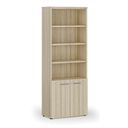 Büro-Kombischrank PRIMO WOOD, Tür auf 2 Etagen, 800 x 420 x 2128 mm, Natureiche