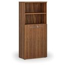 Büro-Kombischrank PRIMO WOOD, Tür auf 3 Etagen, 800 x 420 x 1781 mm, Nussbaum