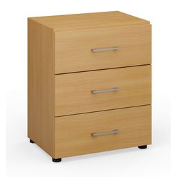Büro-Kommode, Büro-Schubladenschrank PRIMO Classic 2023, 740 x 420 x 600 mm, Buche