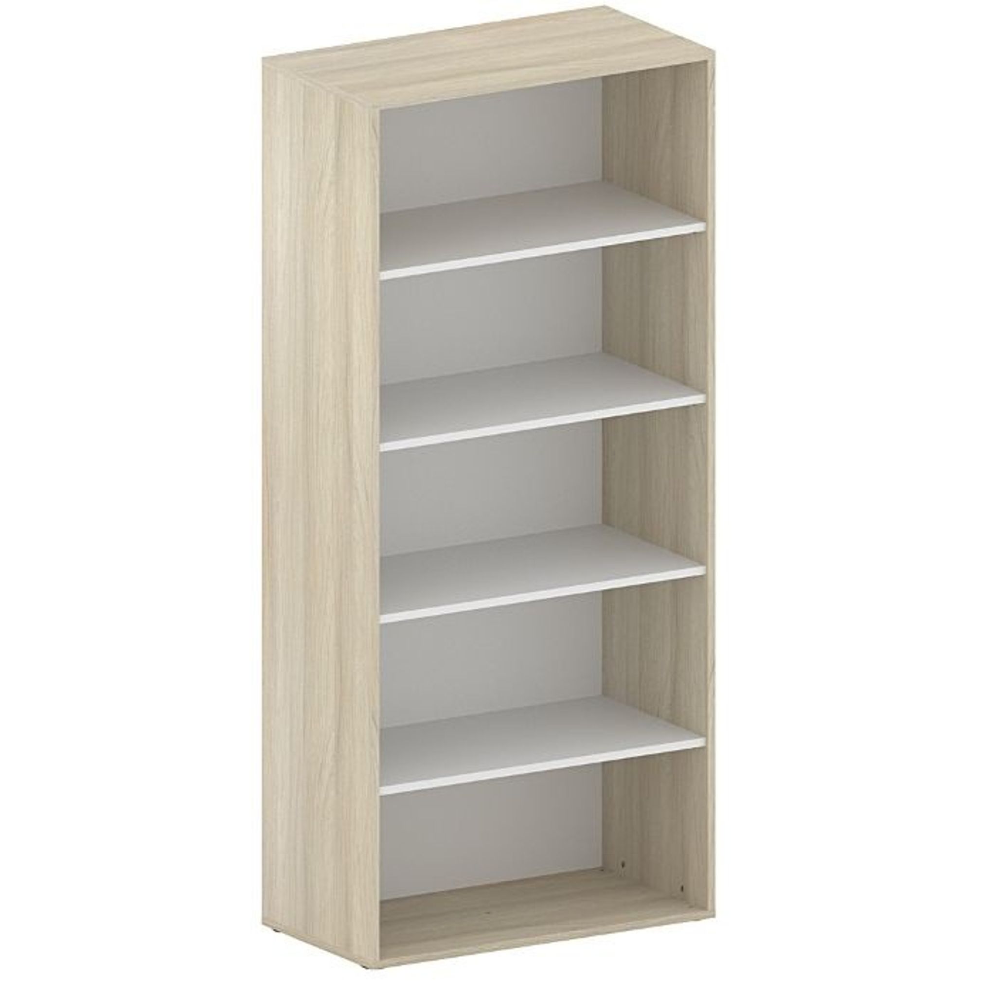 Büro-Regal FUTURE, 850 x 450 x 1900 mm, Weiß/Eiche