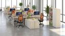 Büro-Regalschrank FUTURE, 4 Einlegeböden, 850 x 450 x 1900 mm, weiß/Eiche natur