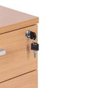 Büro-Rollcontainer für Hängeregister PRIMO WOOD, 3 Schubladen, Birke