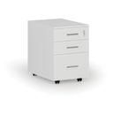 Büro-Rollcontainer für Hängeregister SOLID, 3 Schubladen, weiß