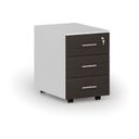 Büro-Rollcontainer PRIMO WHITE, 3 Schubladen, weiß/Wenge