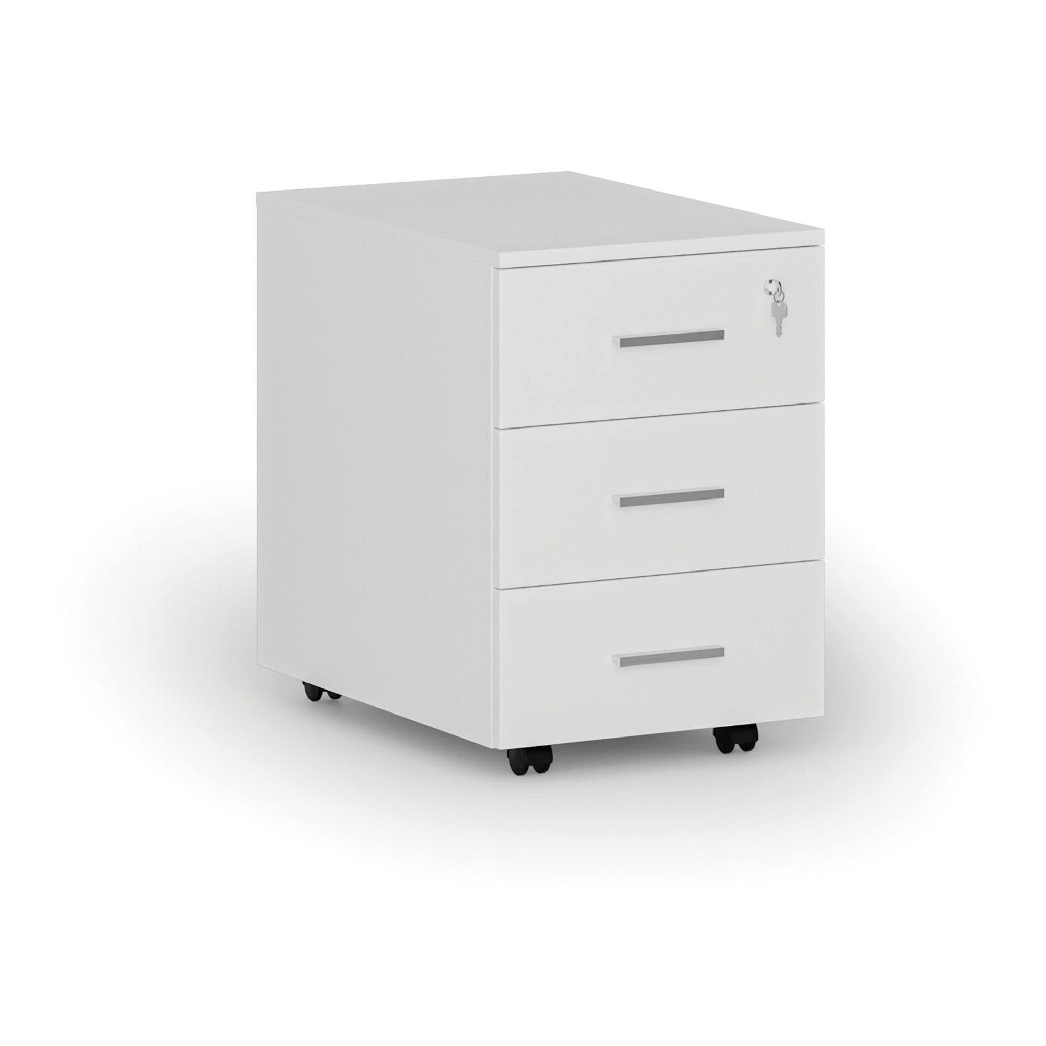 Büro-Rollcontainer PRIMO WHITE, 3 Schubladen, weiß