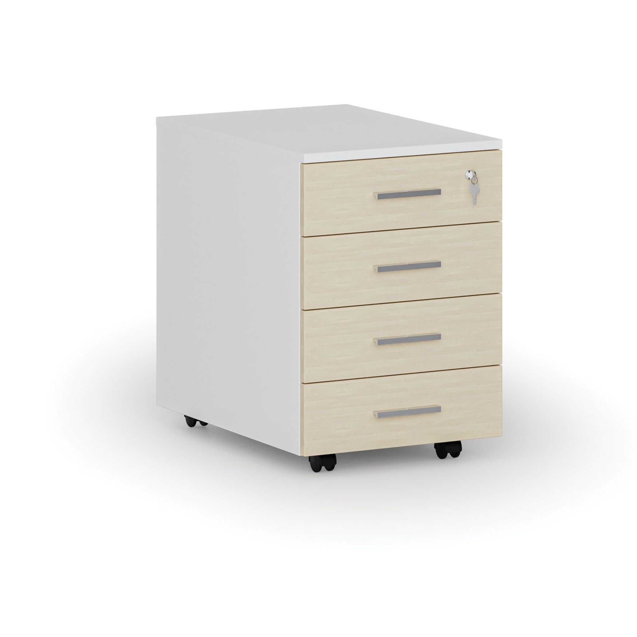 Büro-Rollcontainer PRIMO WHITE, 4 Schubladen