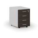 Büro-Rollcontainer PRIMO WHITE, 4 Schubladen, weiß/Wenge