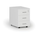 Büro-Rollcontainer SEGMENT, 3 Schubladen, 430 x 546 x 619 mm, weiß