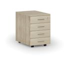 Büro-Rollcontainer SEGMENT, 4 Schubladen, Eiche natur