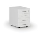 Büro-Rollcontainer SEGMENT, 4 Schubladen, weiß