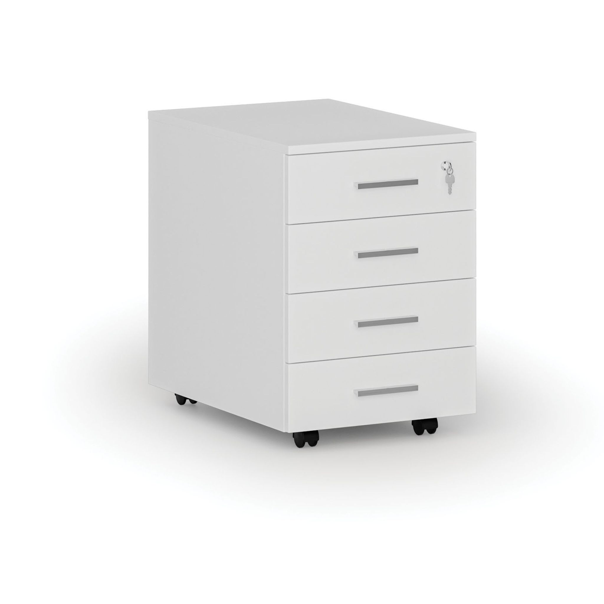 Büro-Rollcontainer SEGMENT, 4 Schubladen, weiß