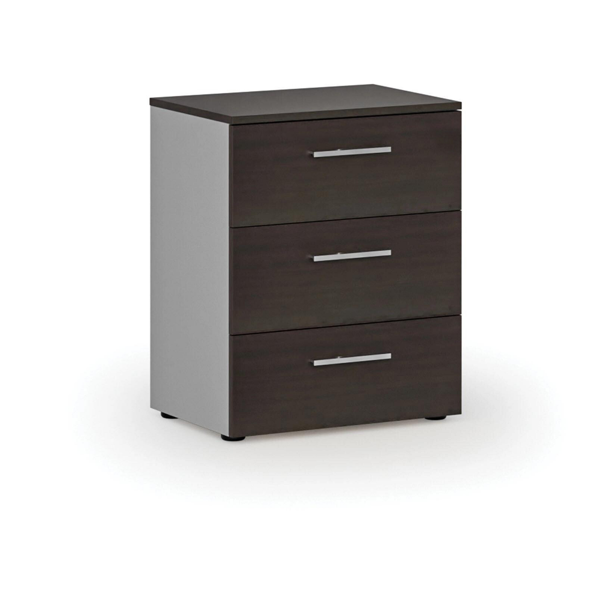 Büro-Schreibtischkommode PRIMO GRAY, 740 x 600 x 420 mm, grau/Wenge