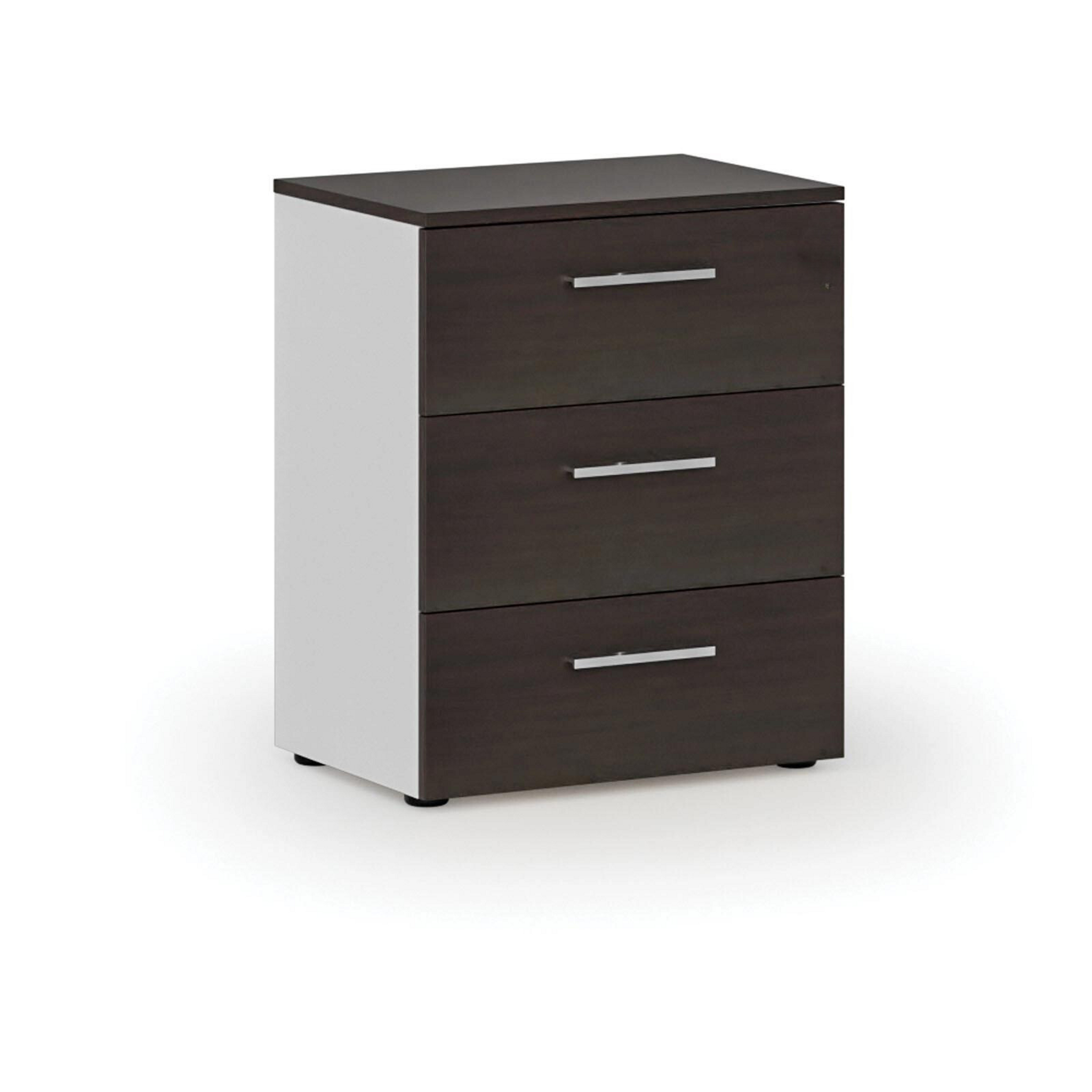 Büro-Schreibtischkommode PRIMO WHITE, 740 x 600 x 420 mm, weiß/Wenge