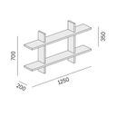 Büro-Wandregal doppelt SOLID, 1250 x 200 x 700 mm, Eiche natur