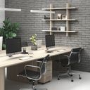 Büro-Wandregal dreifach SOLID, 1250 x 200 x 1075 mm, Eiche natur