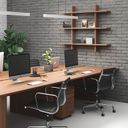 Büro-Wandregal dreifach SOLID, 1250 x 200 x 1075 mm, Nussbaum