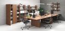 Büro-Wandregal dreifach SOLID, 1250 x 200 x 1075 mm, Nussbaum