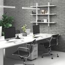 Büro-Wandregal dreifach SOLID, 1250 x 200 x 1075 mm, weiß