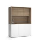 Büroküche NIKA mit Waschbecken und Wasserhahn 1481 x 600 x 2000 mm, Eiche natur, links