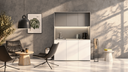 Büroküche NIKA mit Waschbecken und Wasserhahn 1481 x 600 x 2000 mm, grau, links Büroküche NIKA mit Waschbecken und Wasserhahn 1481 x 600 x 2000 mm, grau, links