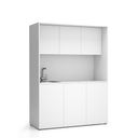 Büroküche NIKA mit Waschbecken und Wasserhahn 1481 x 600 x 2000 mm, weiß, links