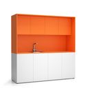 Büroküche NIKA mit Waschbecken und Wasserhahn 1963 x 600 x 2000 mm, Orange, links