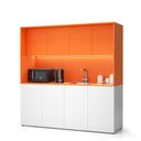 Büroküche NIKA mit Waschbecken und Wasserhahn 1963 x 600 x 2000 mm, Orange, rechts