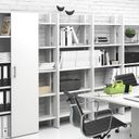 Büroregal, hoch, kurz SOLID, 1250 x 400 x 1825 mm, weiß