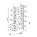 Büroregal, hoch, kurz SOLID, 1250 x 400 x 1825 mm, weiß