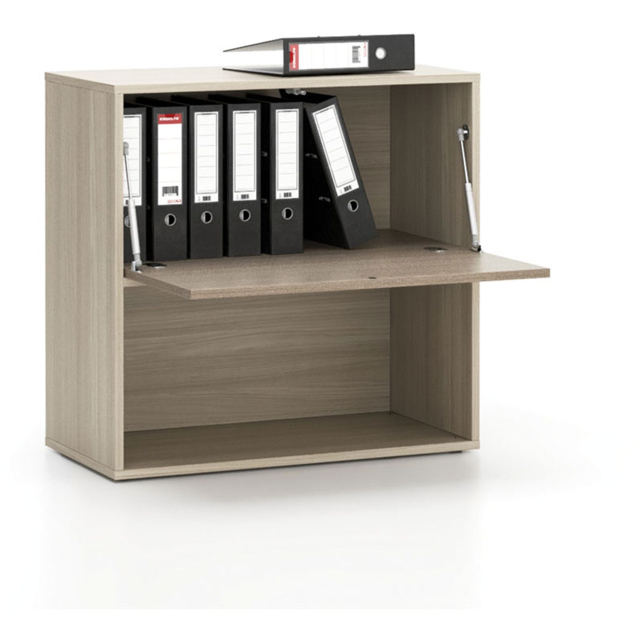 Büroregal LAYERS, kurz, 1 Box, 800 x 400 x 777, Eiche natur / Eiche gebeizt