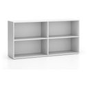 Büroregal LAYERS, lang, 2 Böden, 1582 x 400 x 777, weiß