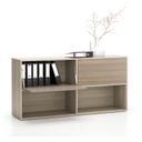 Büroregal LAYERS, lang, 2 Boxen, 1582 x 400 x 777, Eiche natur / Eiche gebeizt