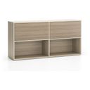 Büroregal LAYERS, lang, 2 Boxen, 1582 x 400 x 777, Eiche natur / Eiche gebeizt