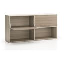Büroregal LAYERS, lang, 2 Boxen, 1582 x 400 x 777, Eiche natur / Eiche gebeizt