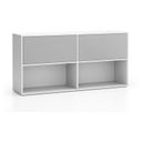 Büroregal LAYERS, lang, 2 Boxen, 1582 x 400 x 777, weiß / grau
