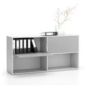 Büroregal LAYERS, lang, 2 Boxen, 1582 x 400 x 777, weiß / grau
