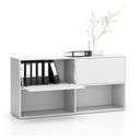 Büroregal LAYERS, lang, 2 Boxen, 1582 x 400 x 777, weiß
