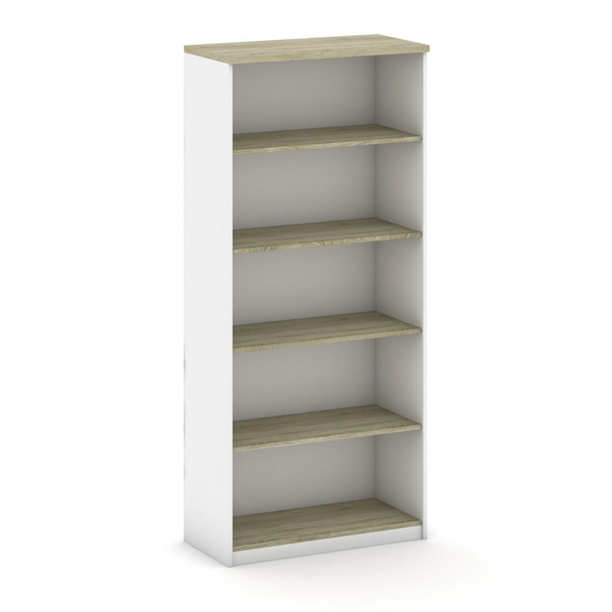 Büroregal MIRELLI, 800 x 400 x 1800 mm, weiß/Eiche sonoma