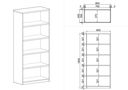 Büroregal MIRELLI, 800 x 400 x 1800 mm, weiß/Eiche sonoma