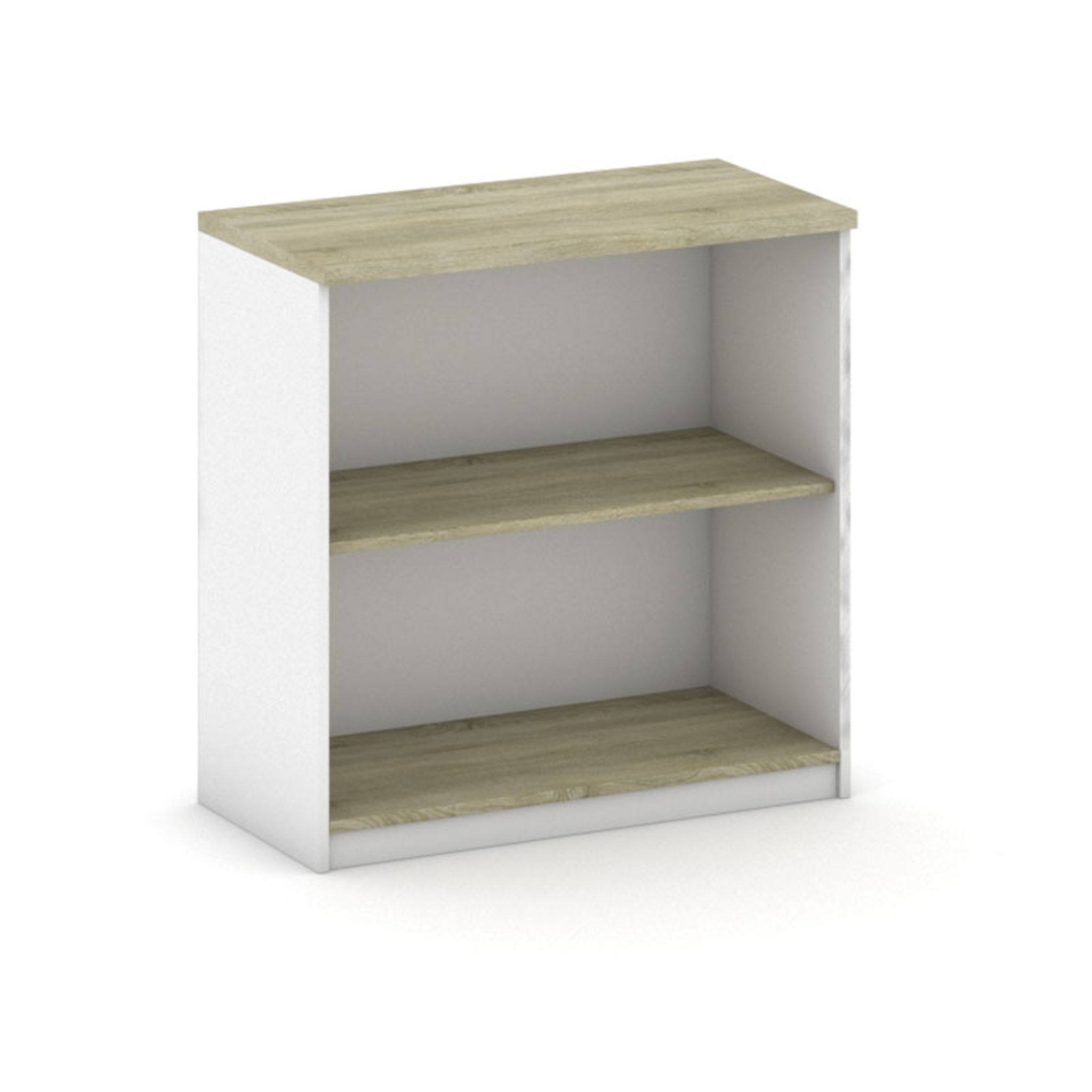 Büroregal MIRELLI, 800 x 400 x 800 mm, weiß/Eiche sonoma