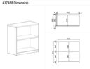 Büroregal MIRELLI, 800 x 400 x 800 mm, weiß/Eiche sonoma