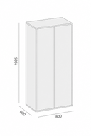Büroregal mit LAYERS Tür, 800 x 600 x 1905 mm, weiß / grau Büroregal mit LAYERS Tür, 800 x 600 x 1905 mm, weiß / grau