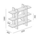 Büroregal, niedrig, kurz SOLID, 1250 x 400 x 1075 mm, Eiche natur