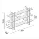 Büroregal, niedrig, lang SOLID, 1800 x 400 x 1075 mm, weiß