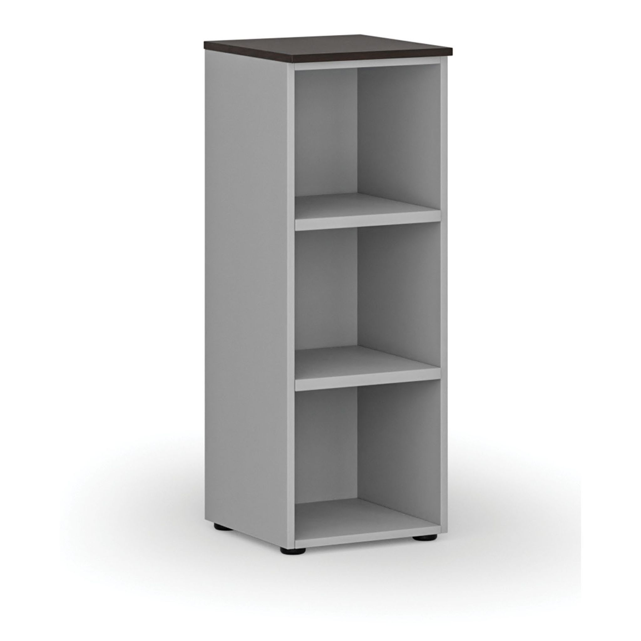Büroregal PRIMO GRAY, 400 x 420 x 1087 mm, grau/Wenge