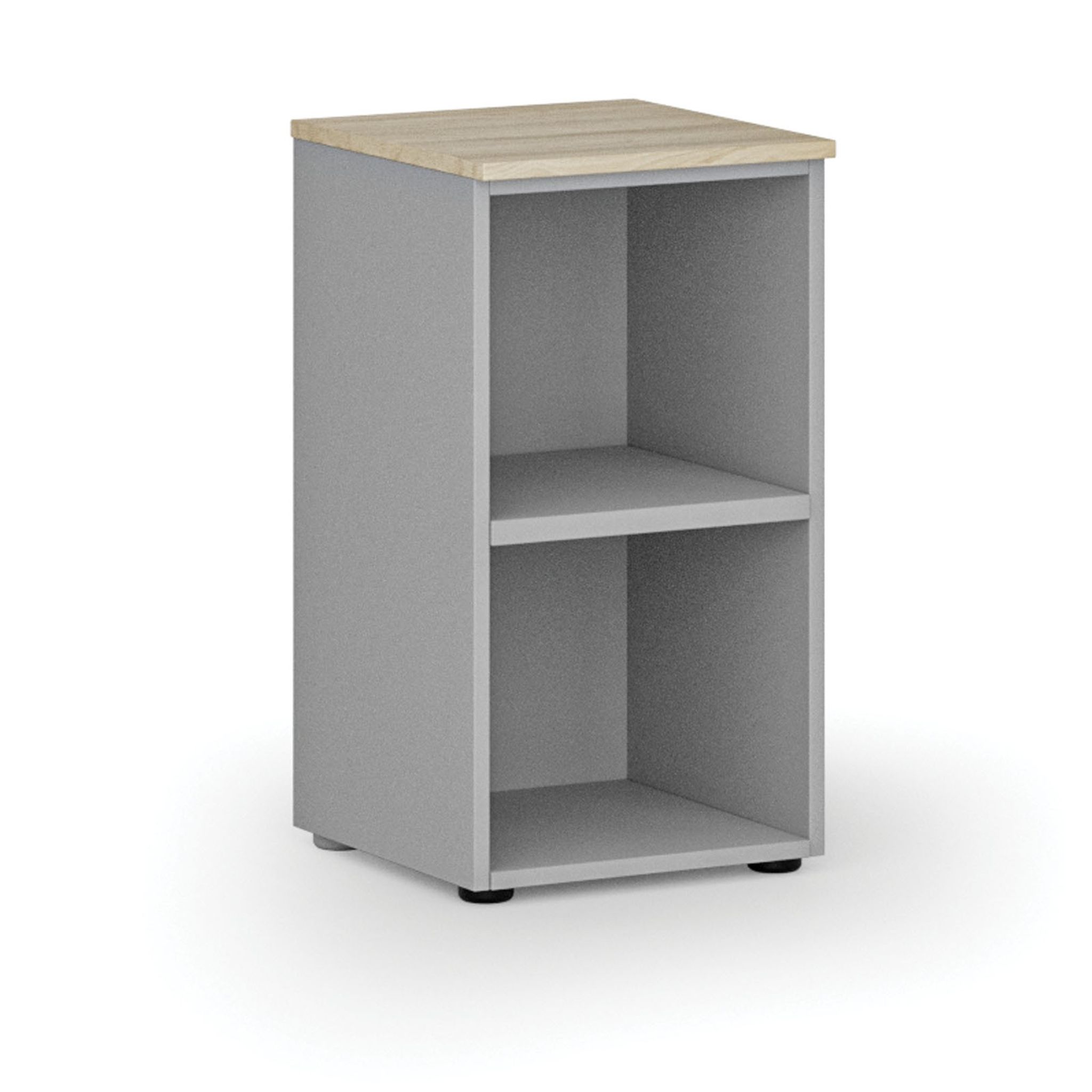 Büroregal PRIMO GRAY, 400 x 420 x 740 mm, Eiche grau/natur