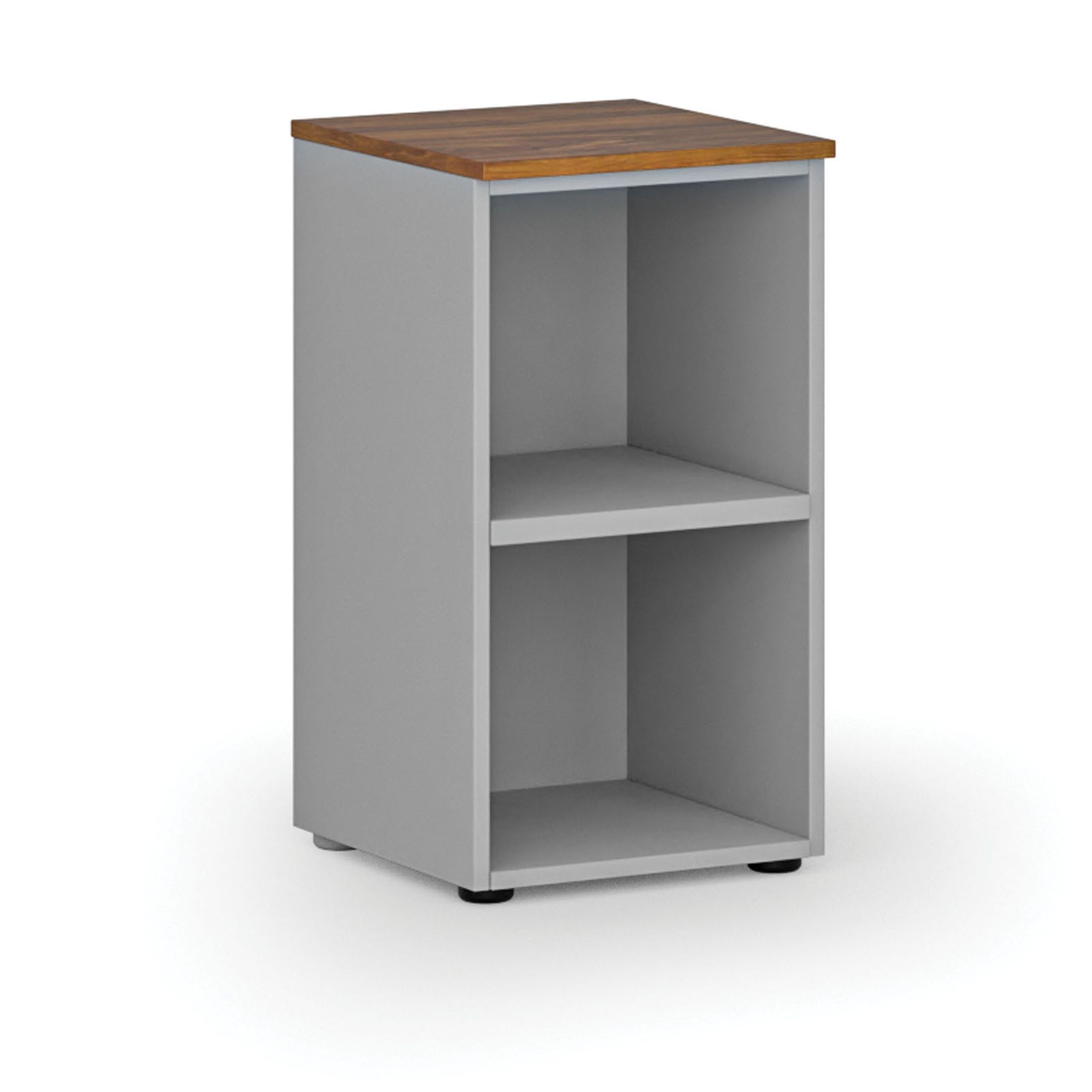 Büroregal PRIMO GRAY, 400 x 420 x 740 mm, grau/Nussbaum