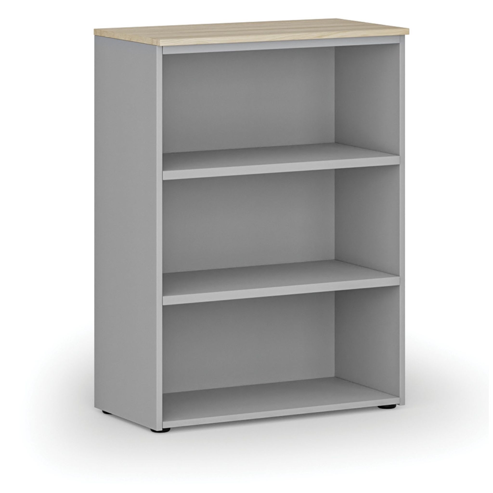 Büroregal PRIMO GRAY, 800 x 420 x 1087 mm, Eiche grau/natur