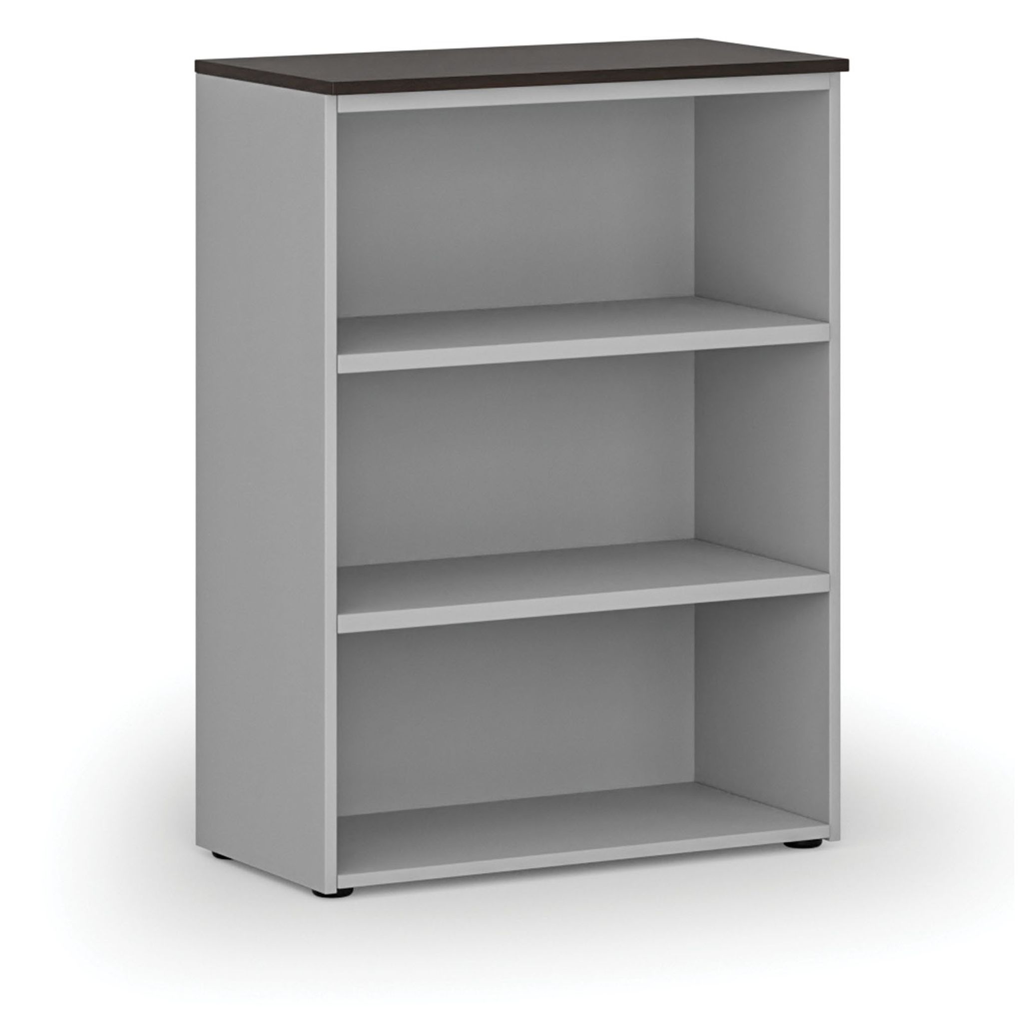Büroregal PRIMO GRAY, 800 x 420 x 1087 mm, grau/Wenge
